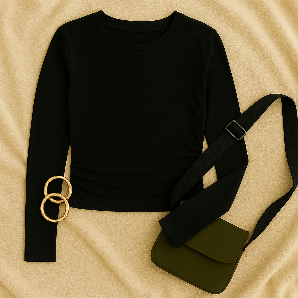 Womens Long Sleeve Top – Stretch Look, Slim & Stylish