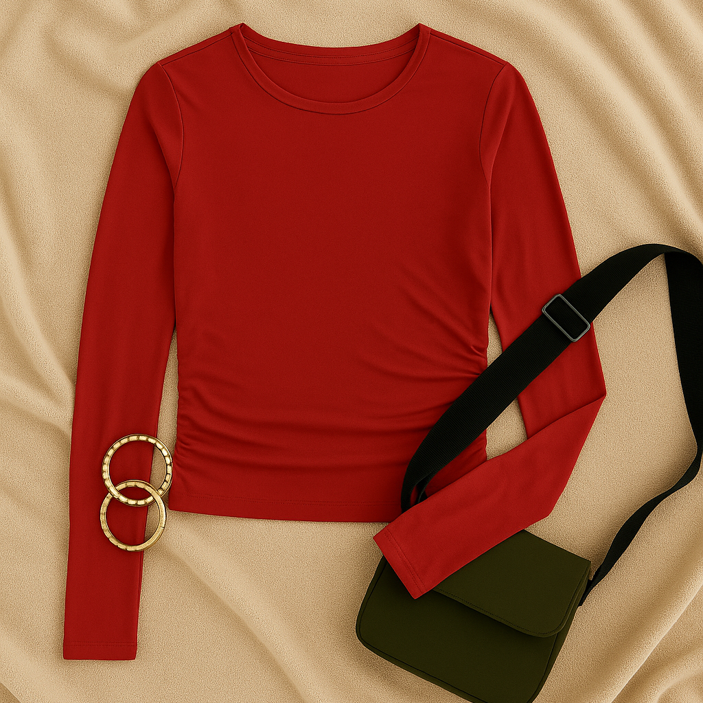 Womens Long Sleeve Top – Stretch Look, Slim & Stylish