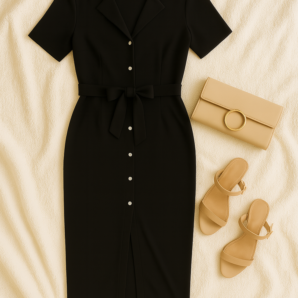 Women’s Shirt Dress – Textured Look, Elegant & Breezy