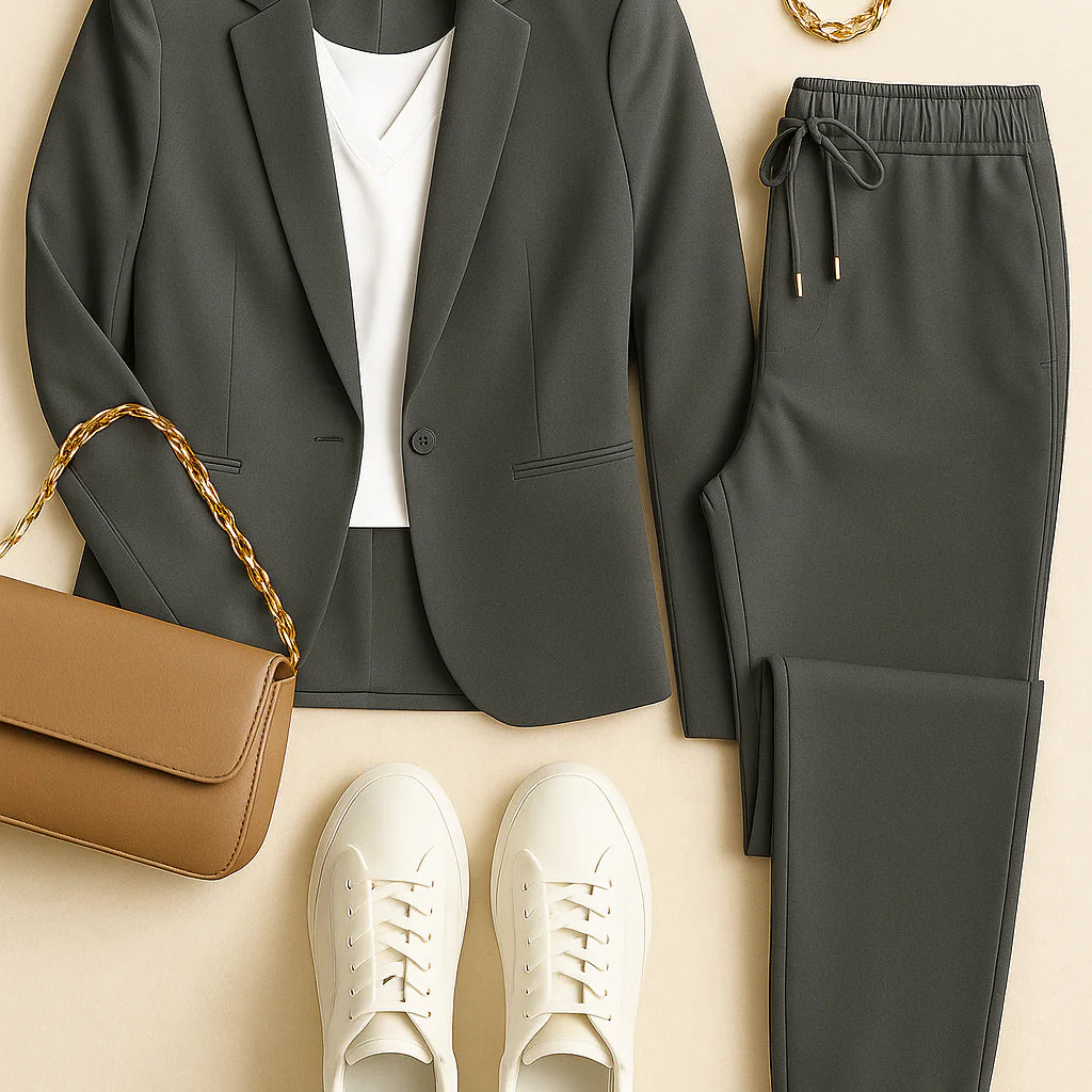 Women’s Blazer Set – Linen-look, Elegant & Comfortable