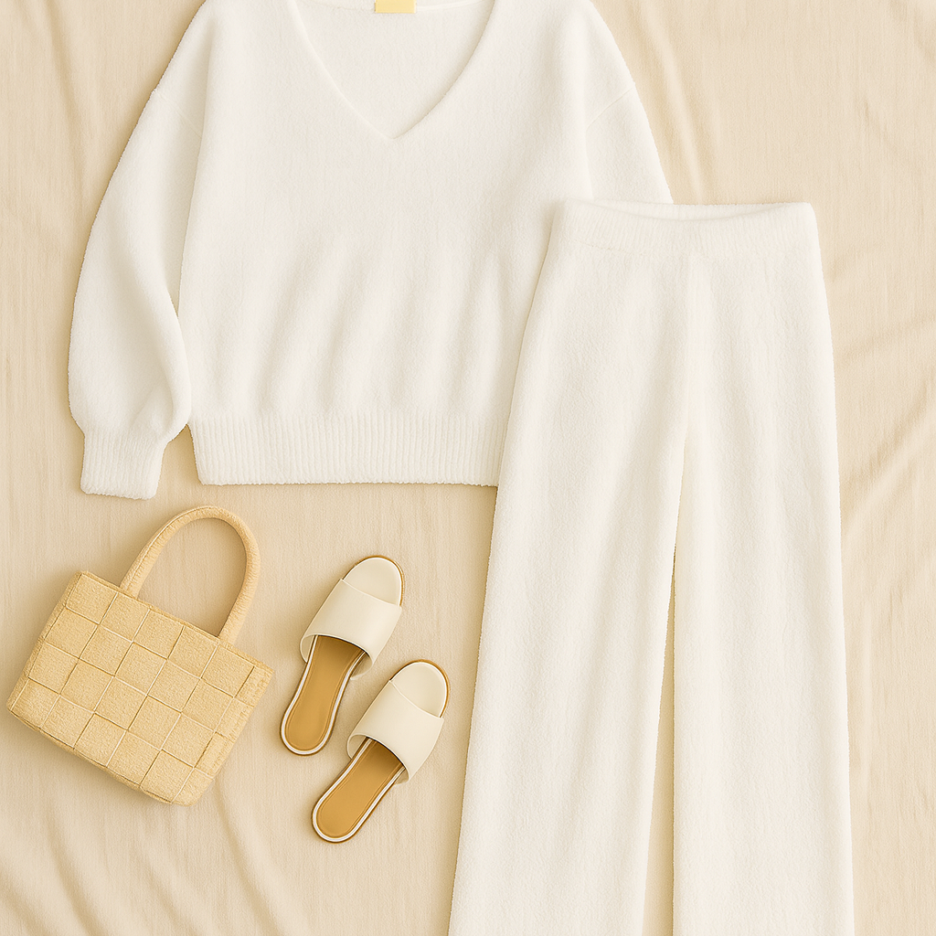 Women’s Matching Set – Knit-Look, Warm & Elegant