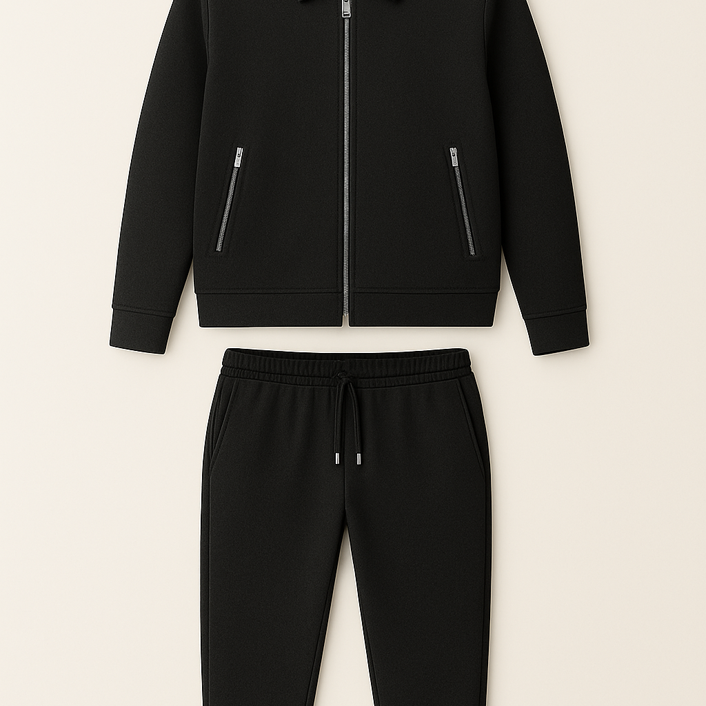 Men’s Matching Set – Polo-Style Weave, Breathable & Smart-Casual