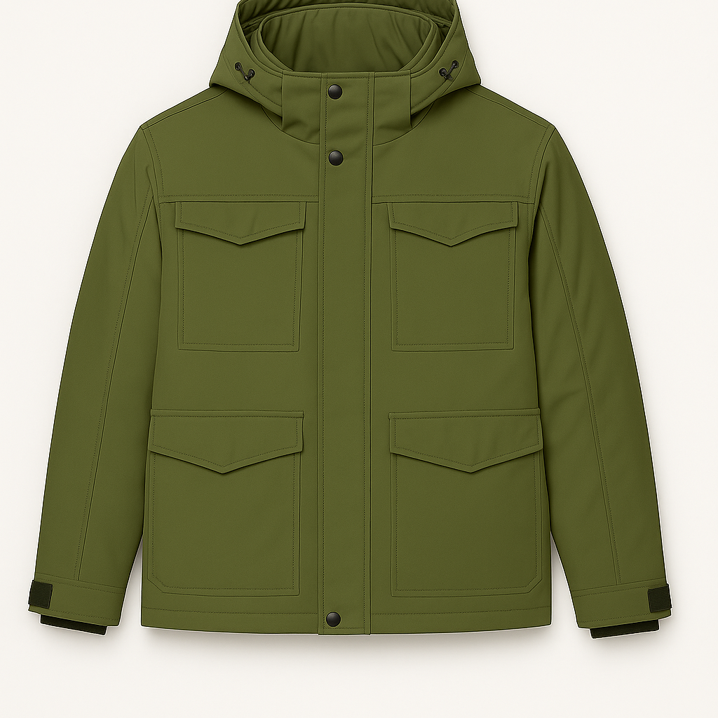 Men’s Jacket – Parka-Style Outer, Windproof & Thermal Warm