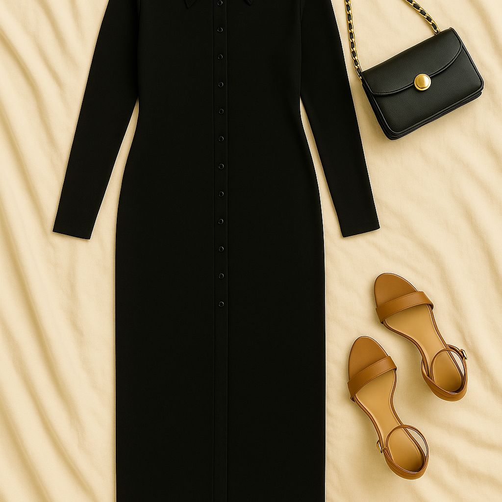 Women’s Jumper Dress – Knit-Look, Slim & Sophisticated