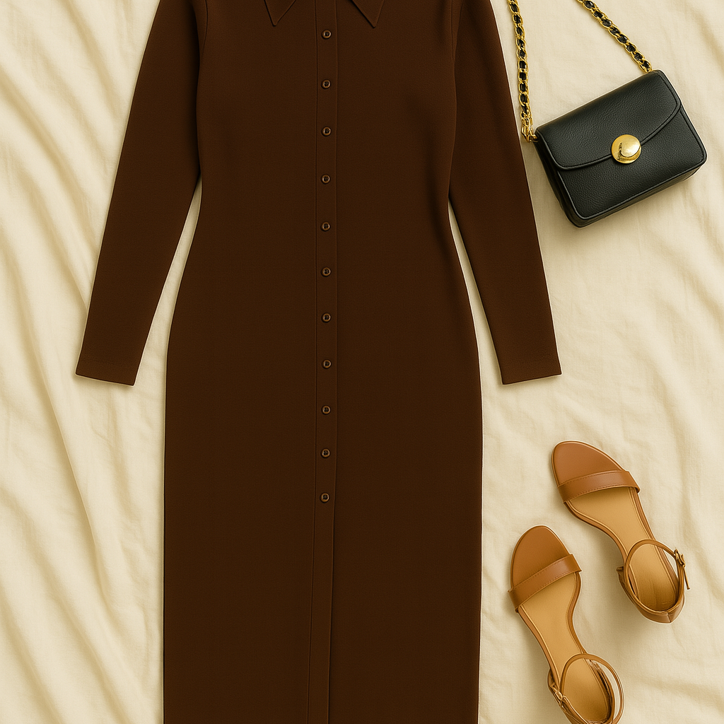 Women’s Jumper Dress – Knit-Look, Slim & Sophisticated