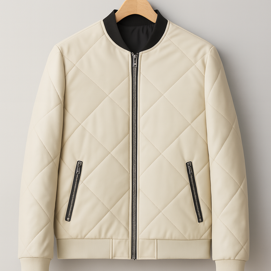 Men’s Quilted Jacket – Fleece-Look, Thick & Cropped Fit