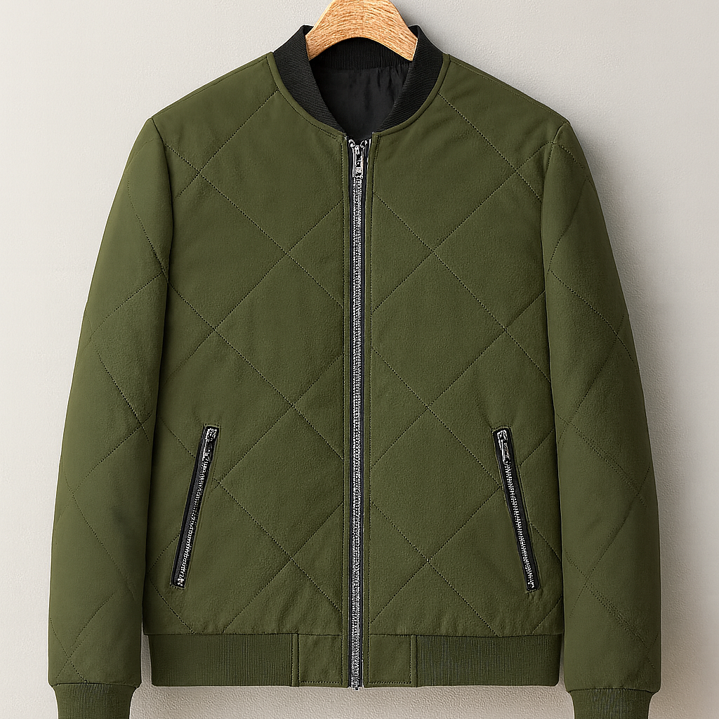 Men’s Quilted Jacket – Fleece-Look, Thick & Cropped Fit