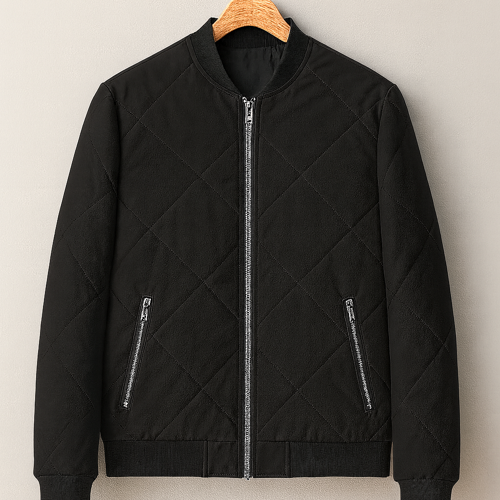 Men’s Quilted Jacket – Fleece-Look, Thick & Cropped Fit