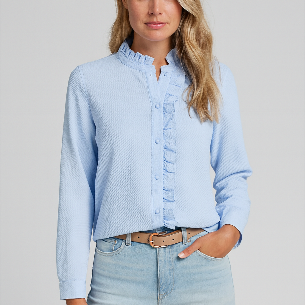 Women's blouse – ruffled collar, elegant & timeless