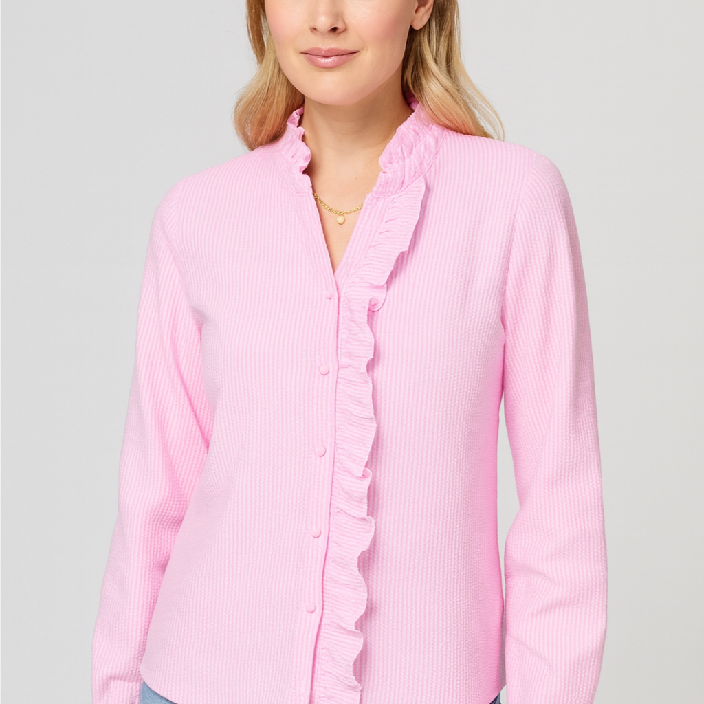 Women's blouse – ruffled collar, elegant & timeless
