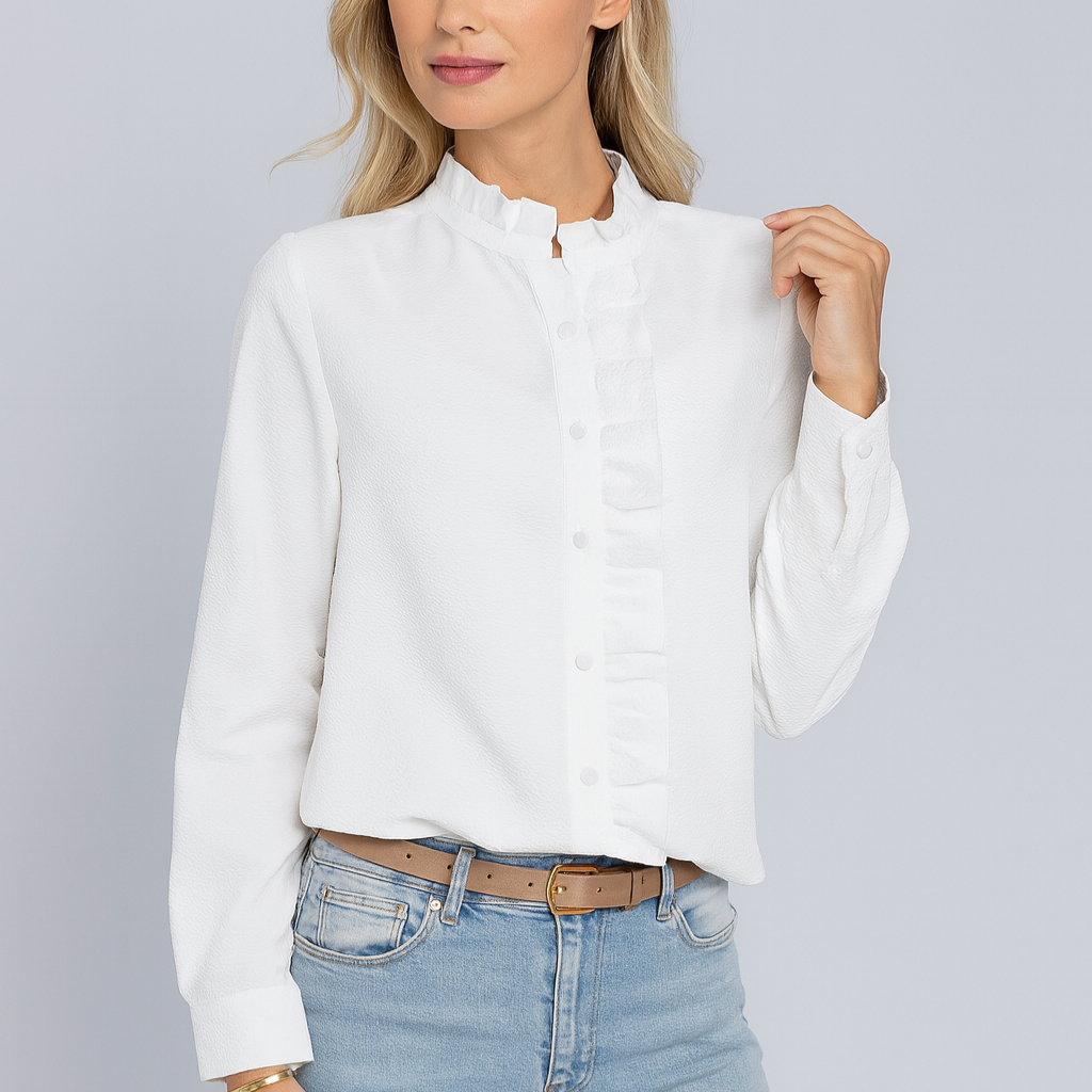 Women's blouse – ruffled collar, elegant & timeless