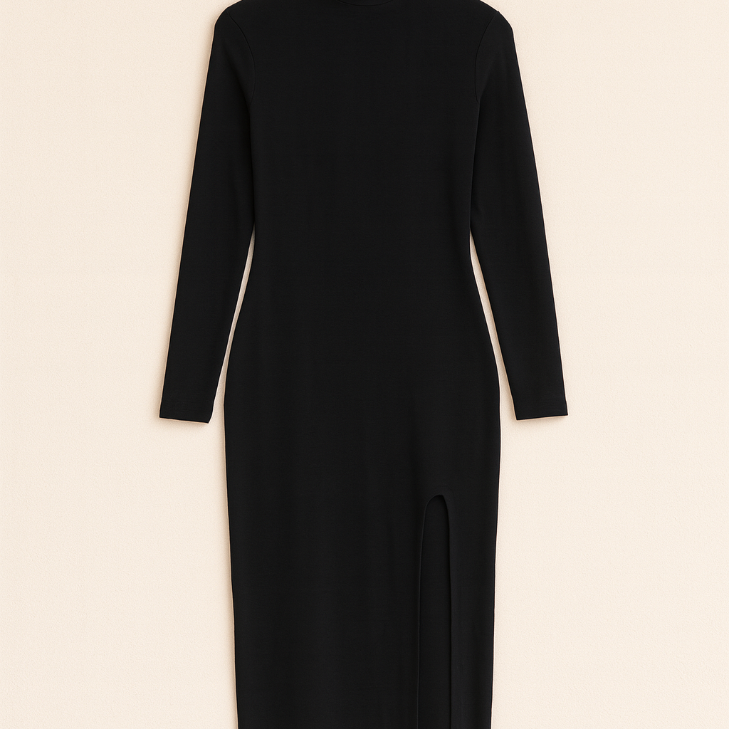 Womens Midi Dress – Knit Look, Slim & Elegant