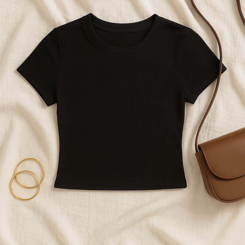 Women’s Baby Tee – Jersey-Look, Slim & Nostalgic