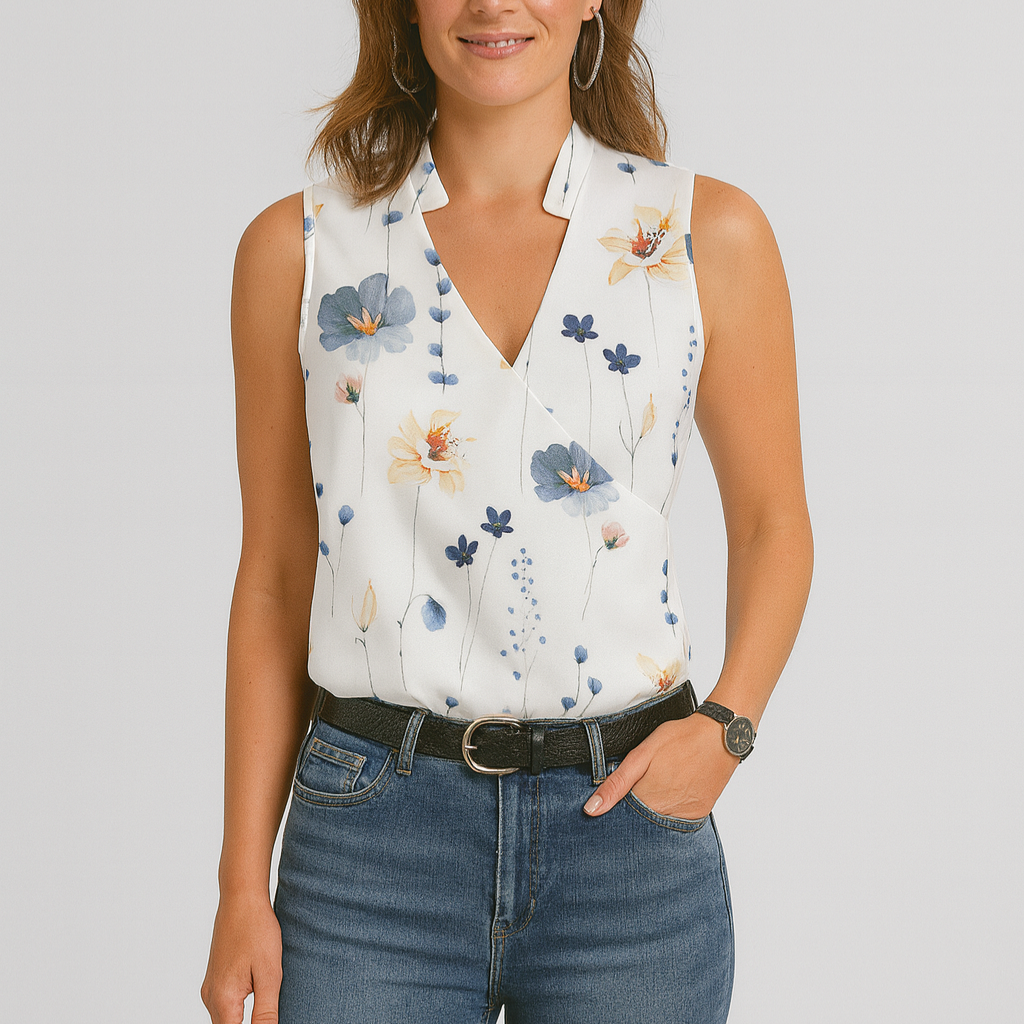 Women’s Top – V-Neck Summer, Soft & Casual