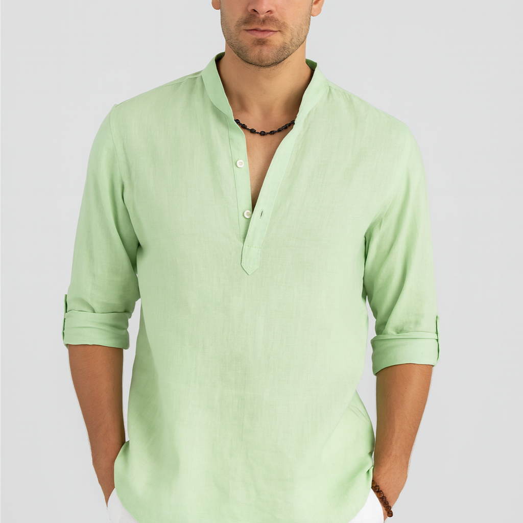 Men's shirt – linen style, elegant & airy