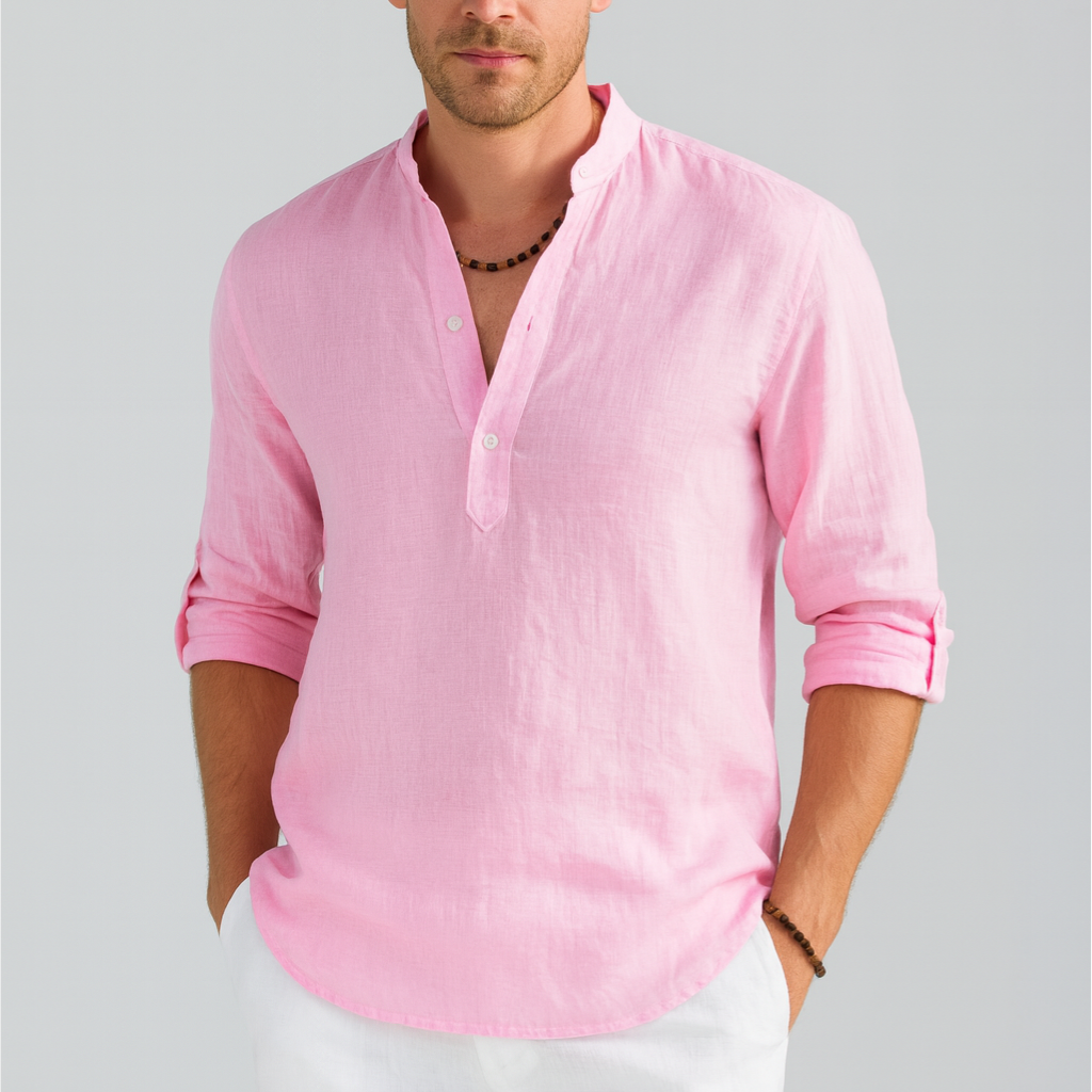 Men's shirt – linen style, elegant & airy