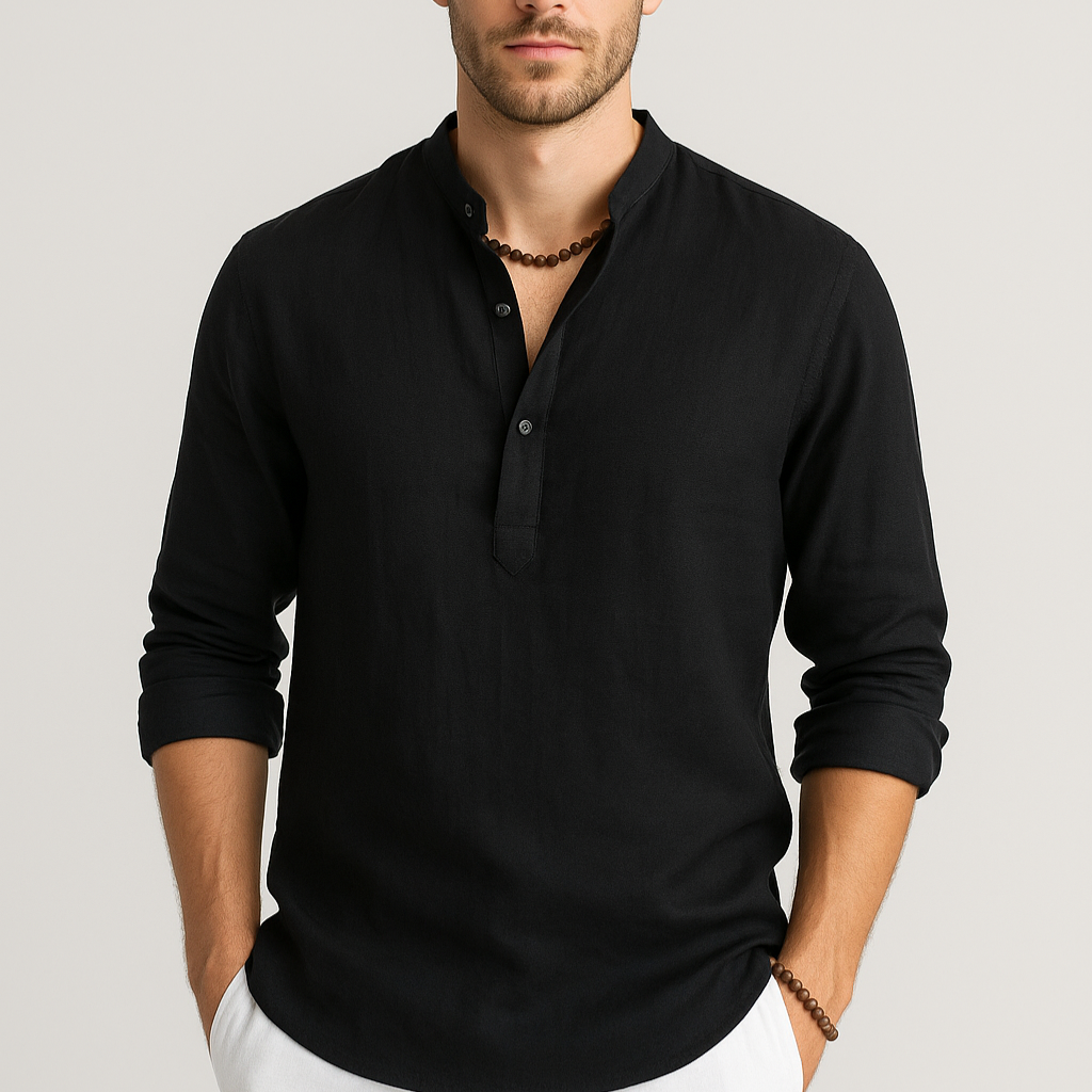 Men's shirt – linen style, elegant & airy