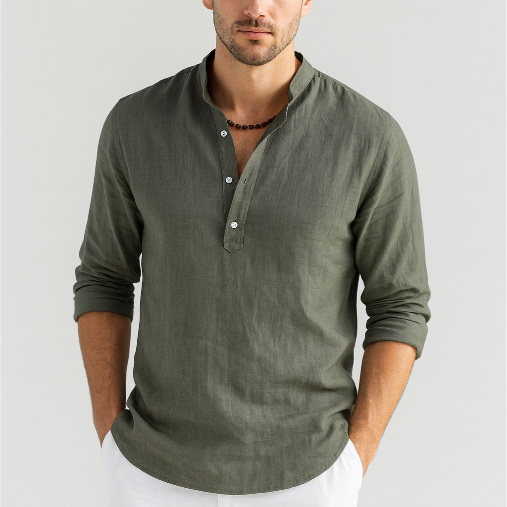 Men's shirt – linen style, elegant & airy