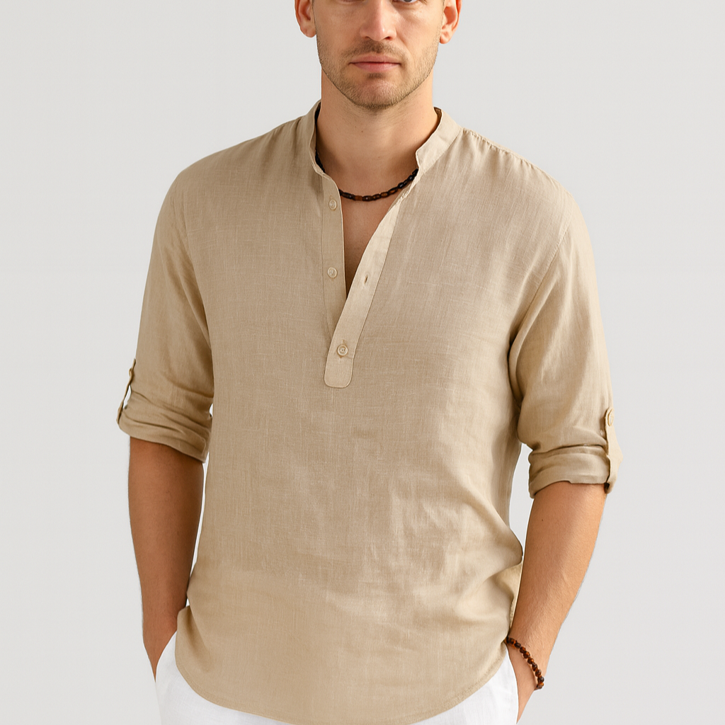 Men's shirt – linen style, elegant & airy