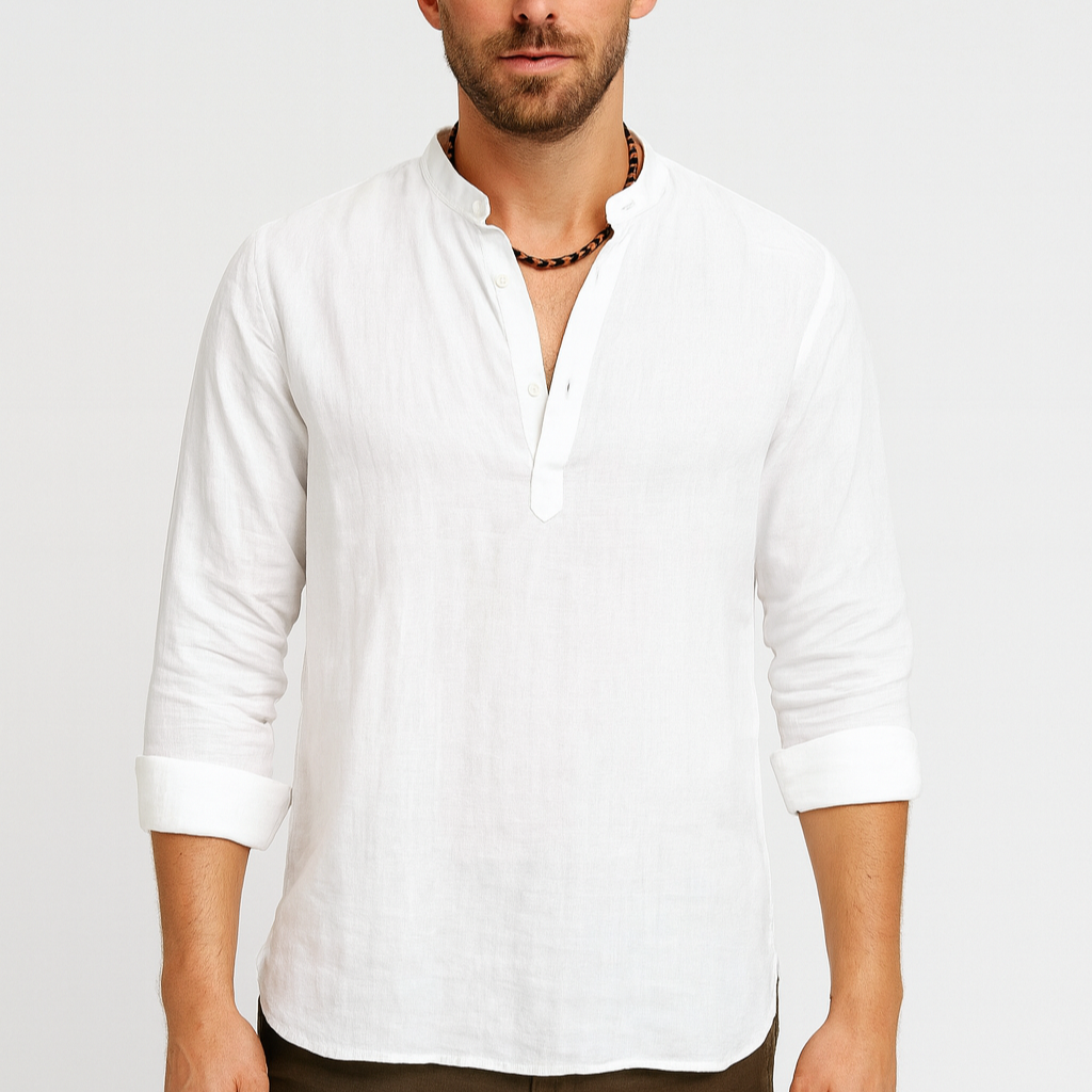 Men's shirt – linen style, elegant & airy