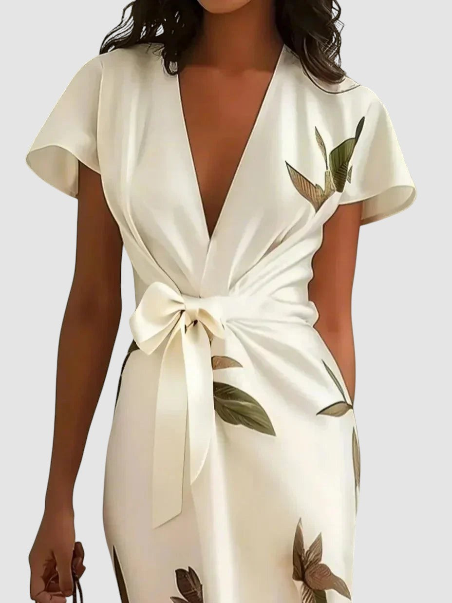 LINDA | FLORAL WRAP MIDI DRESS