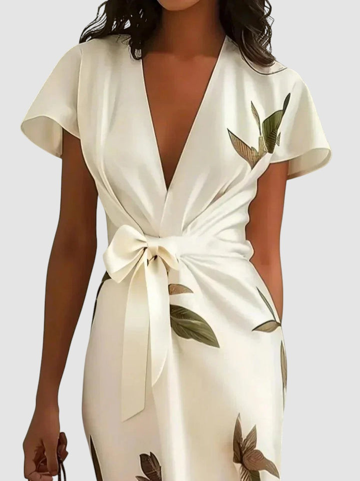 LINDA | FLORAL WRAP MIDI DRESS