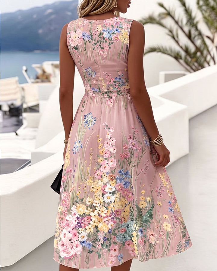 FELICITY | FLORAL WAIST-DEFINED MIDI DRESS