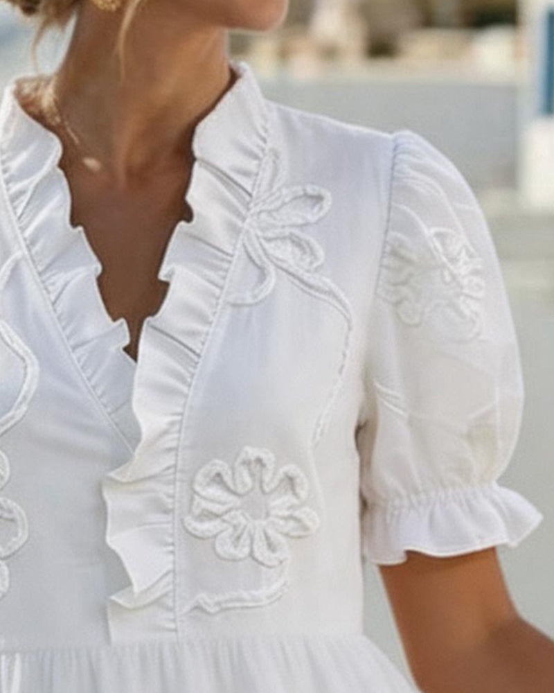 PAIGE | FLORAL PUFF SLEEVE DRESS
