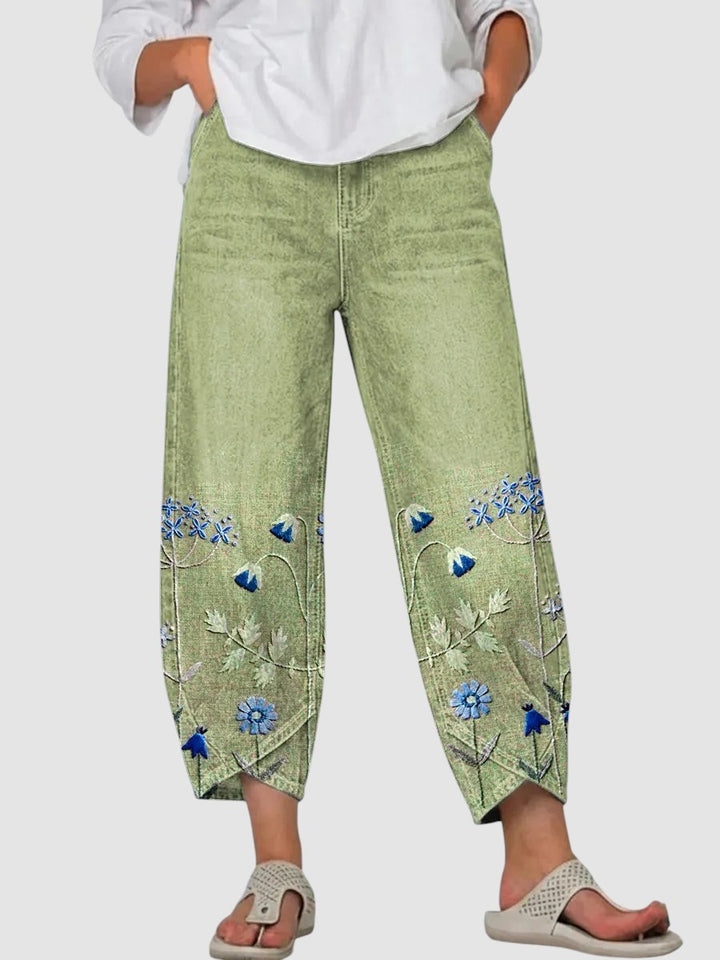 AVEN | EMBROIDERED COTTON TROUSERS