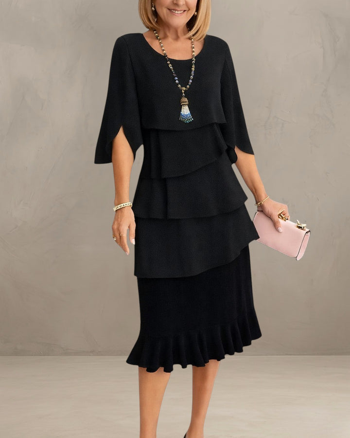 MARGARET | RUFFLE MIDI DRESS