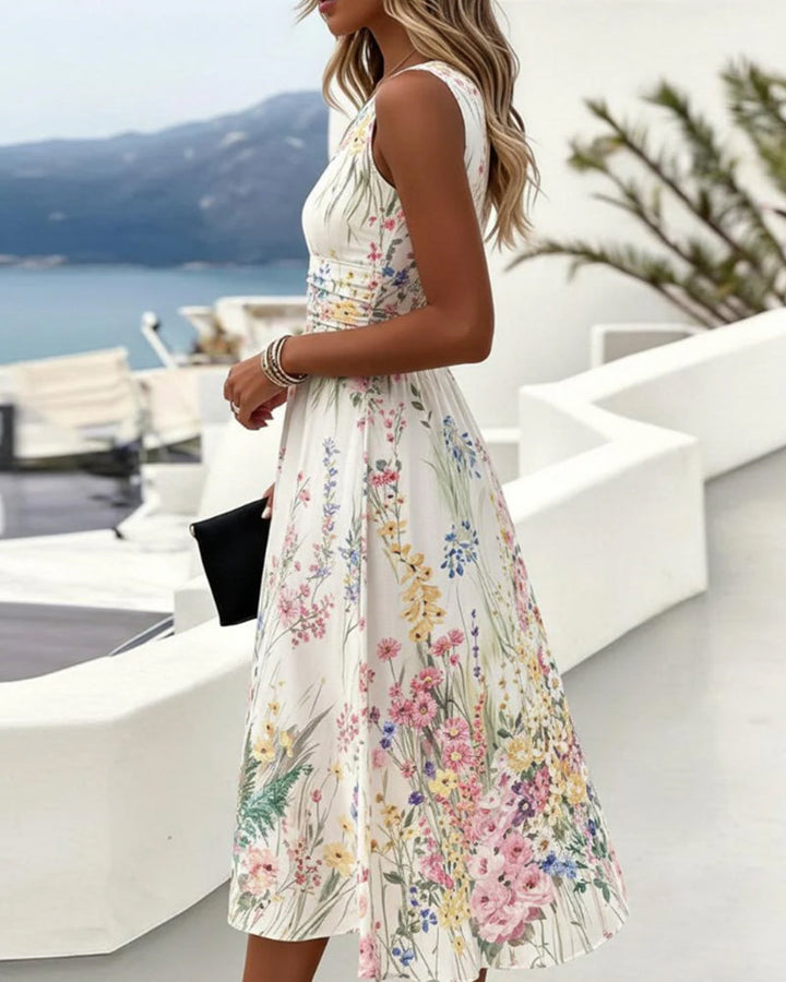 FELICITY | FLORAL WAIST-DEFINED MIDI DRESS