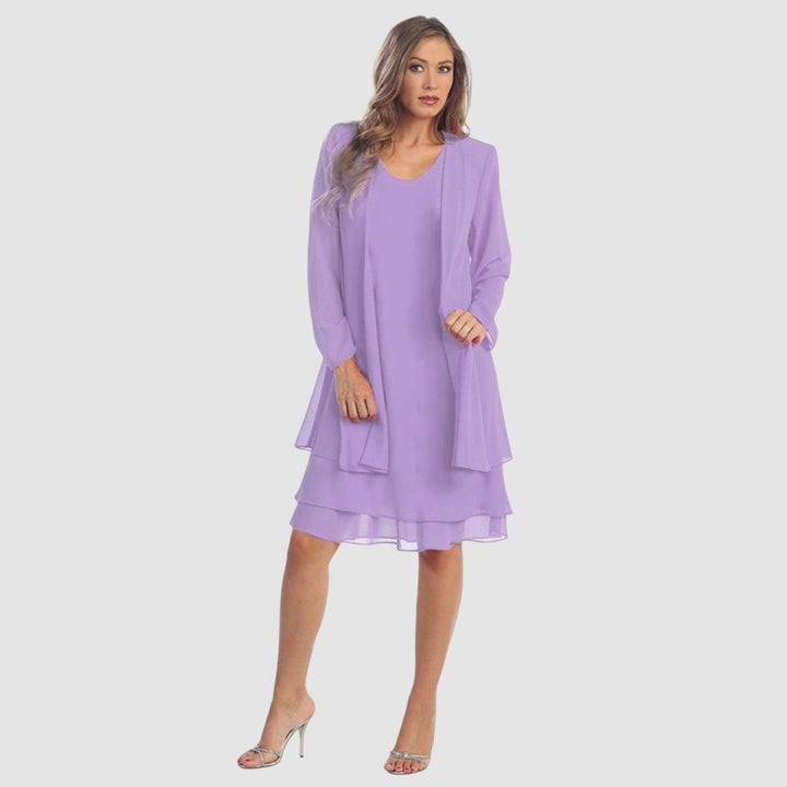 JACQUELINE | CHIFFON DRESS & CARDIGAN SET