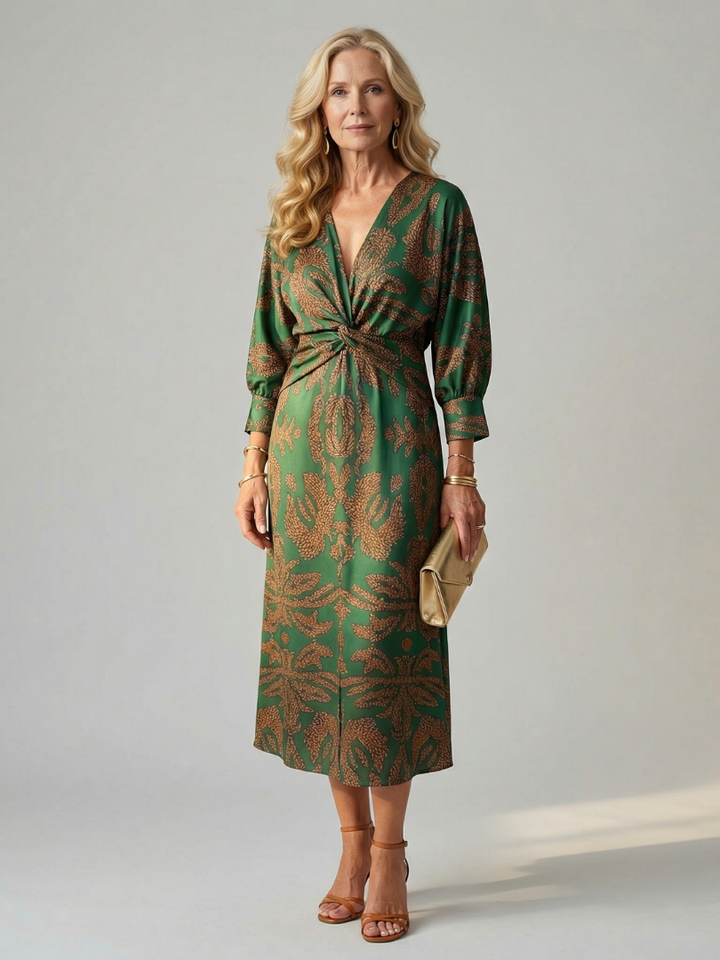 LUNE | NATURAL WRAP MIDI DRESS