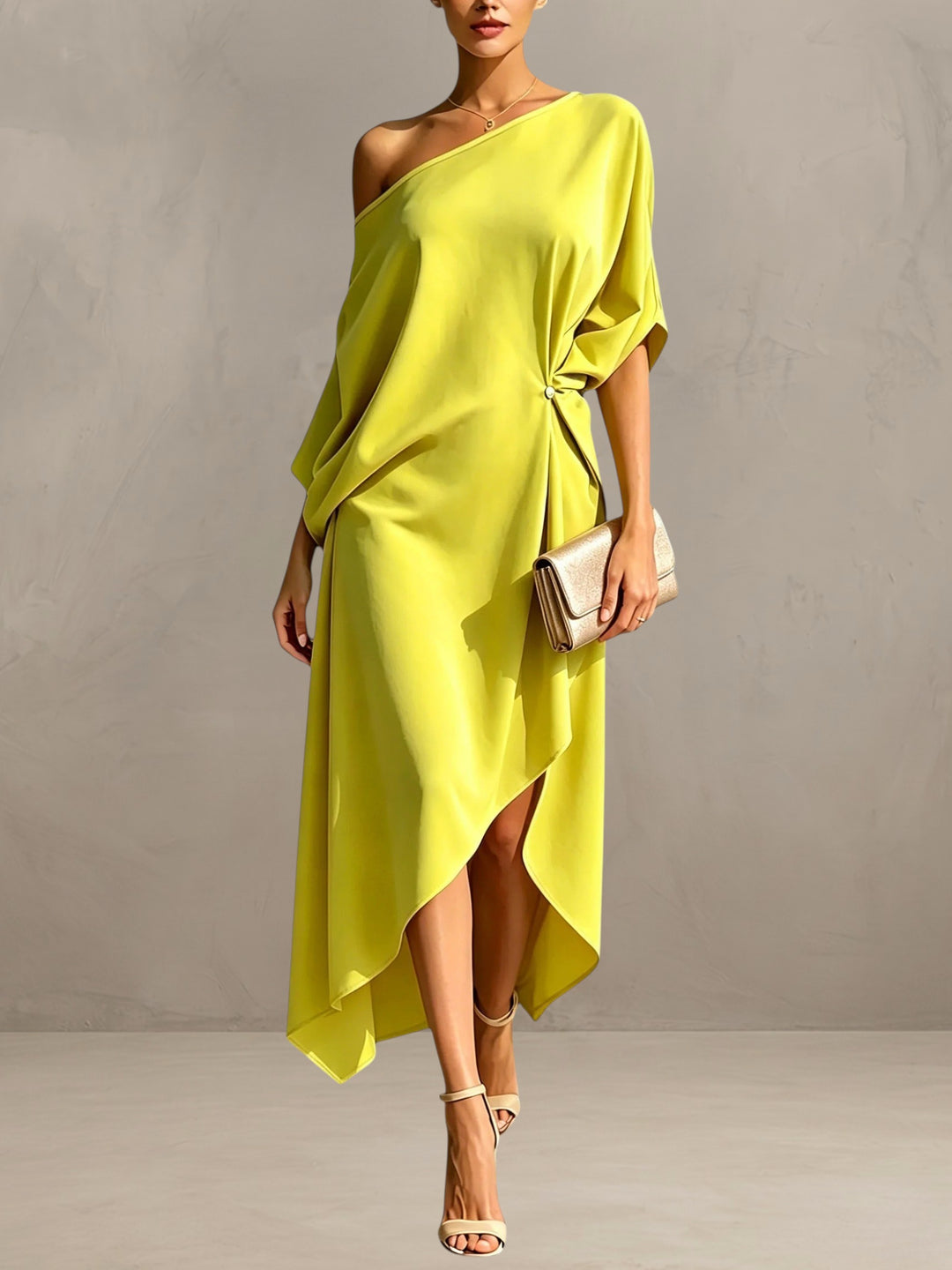 CAMILA | ASYMMETRIC MIDI DRESS