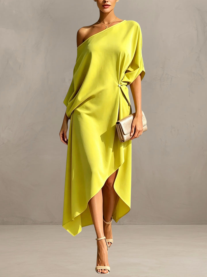 CAMILA | ASYMMETRIC MIDI DRESS