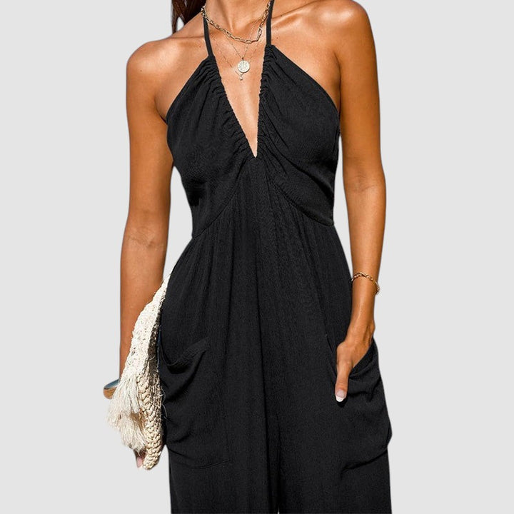 BARBARA | BACKLESS WIDE-LEG JUMPSUIT