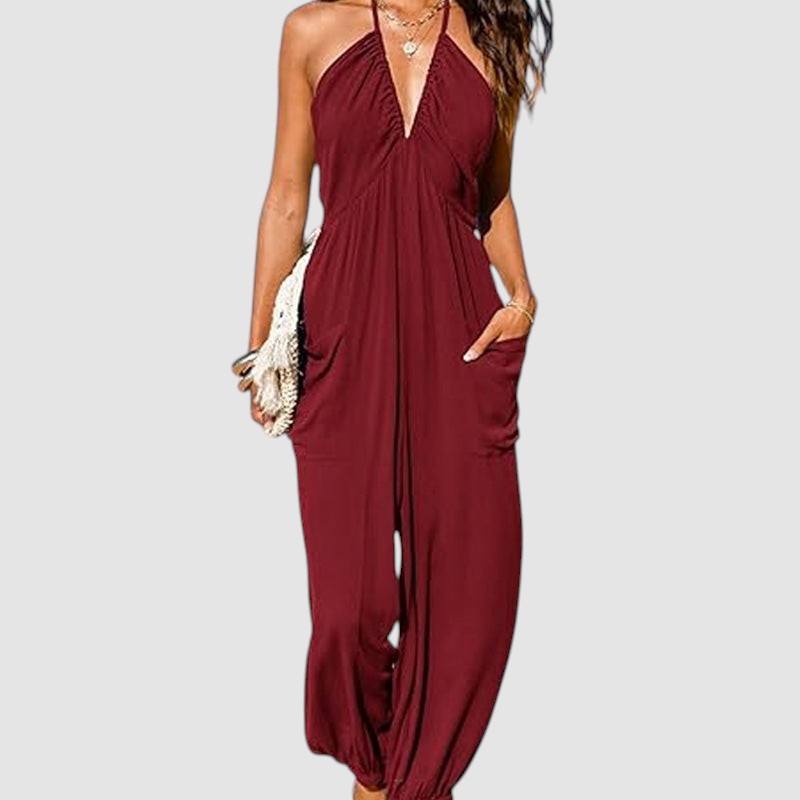 BARBARA | BACKLESS WIDE-LEG JUMPSUIT