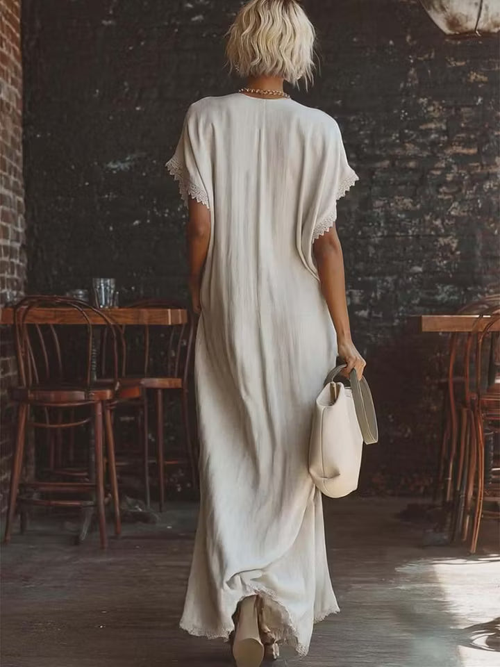 DOREEN | BOHEMIAN LACE COTTON MAXI DRESS
