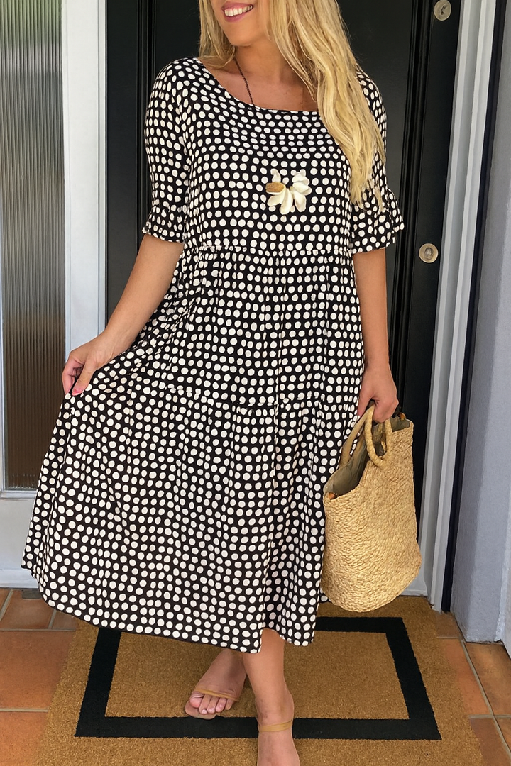 ELARIA | POLKA DOT MIDI DRESS
