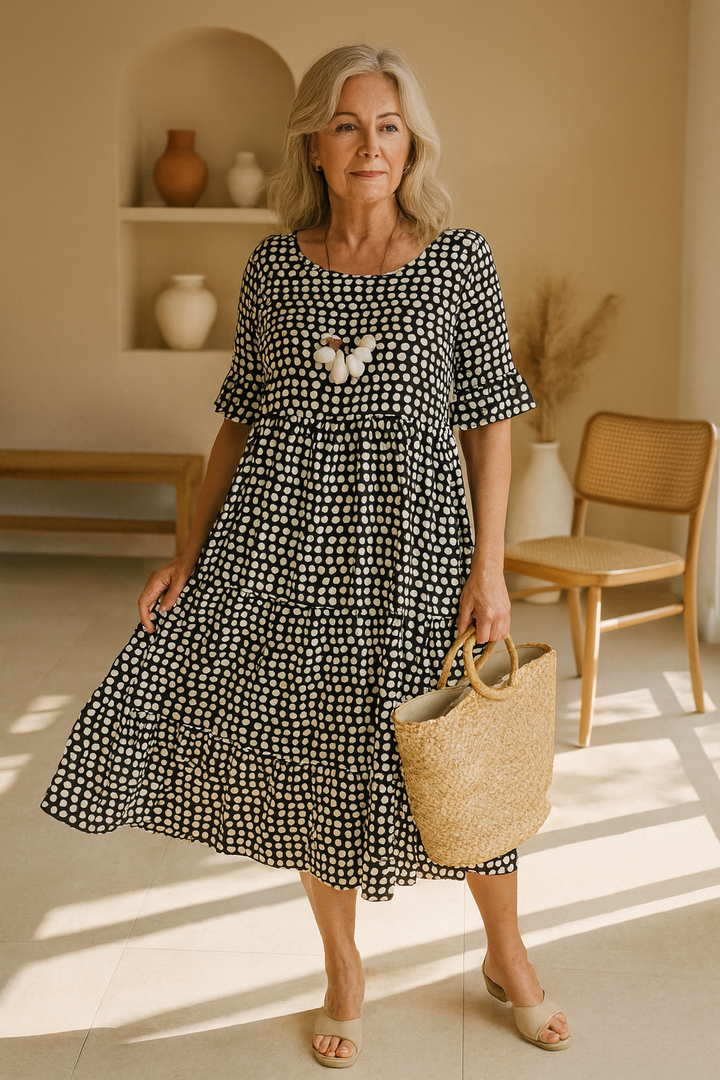 ELARIA | POLKA DOT MIDI DRESS