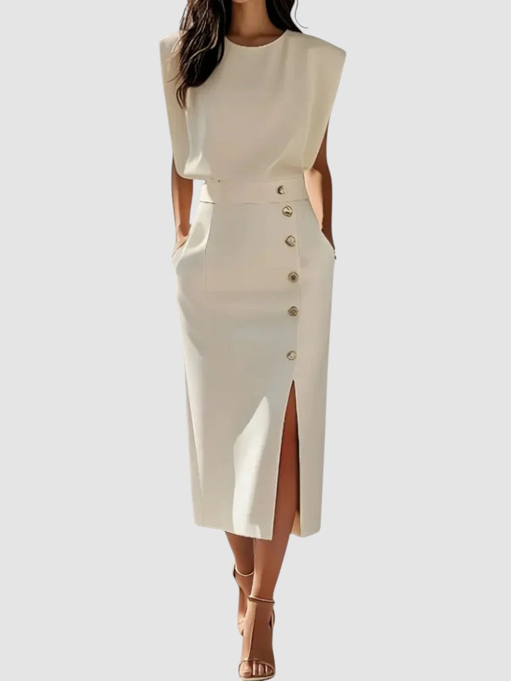 DALILAH | MIDI DRESS WITH SIDE SLIT