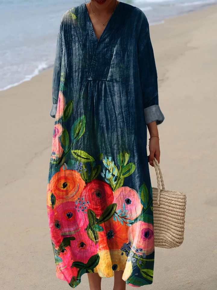 LIDA | FLOWER ART PRINT CASUAL DRESS