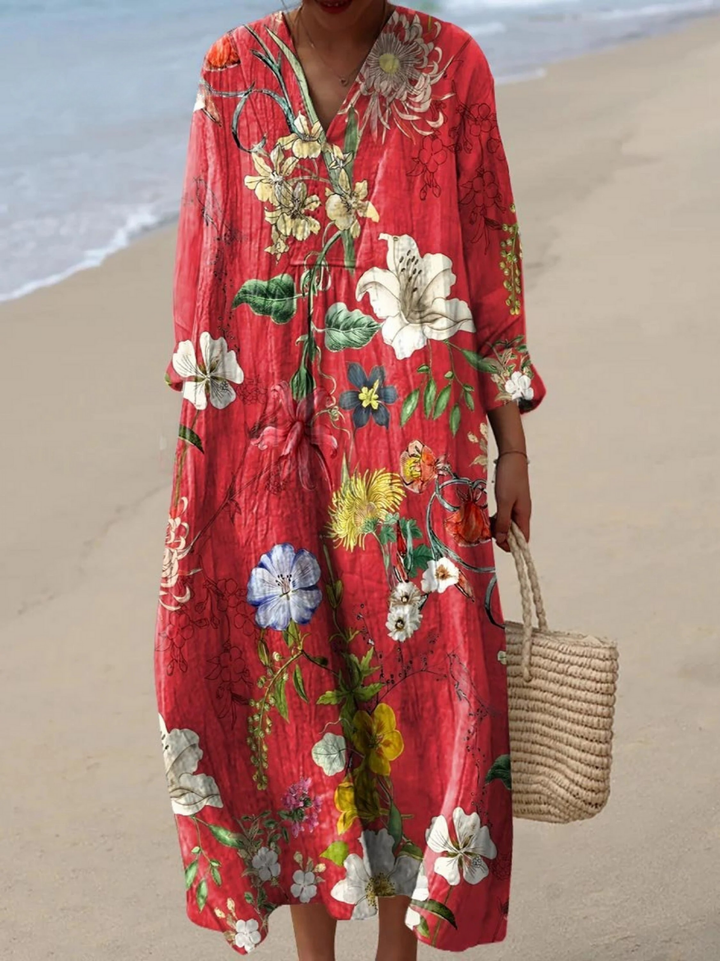 TANNY | VINTAGE LOVELY FLORAL ART PRINT DRESS