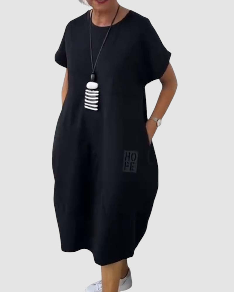 NOELLE | RELAXED POCKET MIDI DRESS