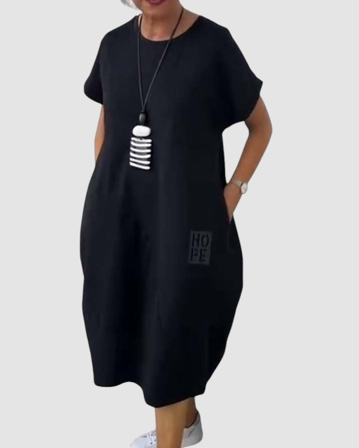 NOELLE | RELAXED POCKET MIDI DRESS