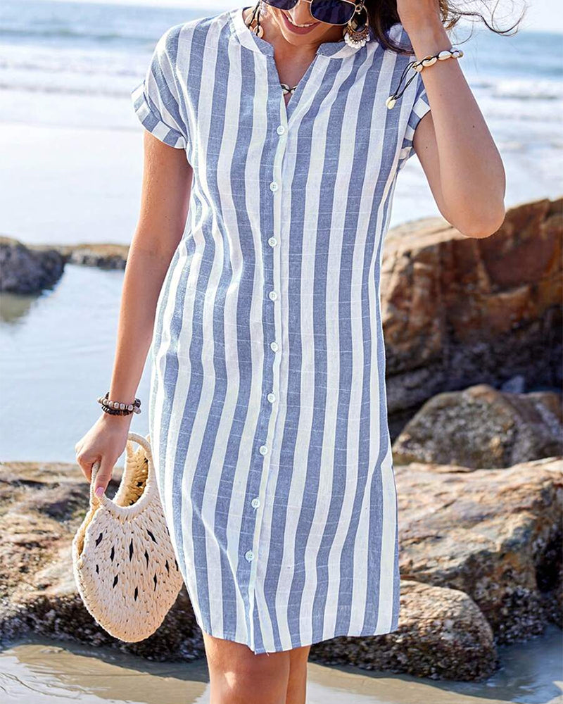 NAYALE | STRIPED SHIRT DRESS