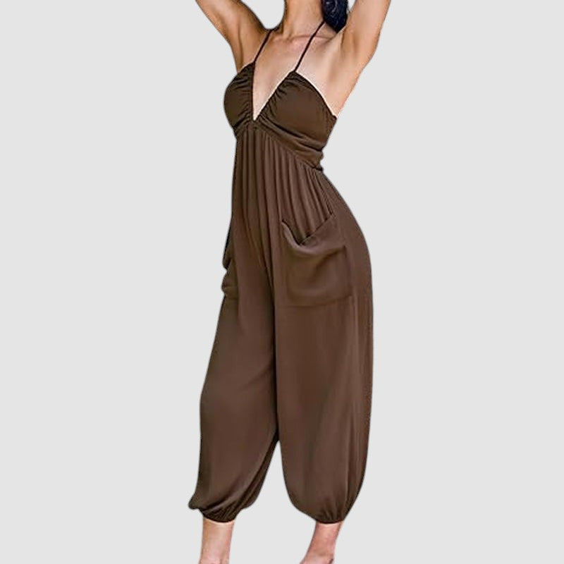 BARBARA | BACKLESS WIDE-LEG JUMPSUIT