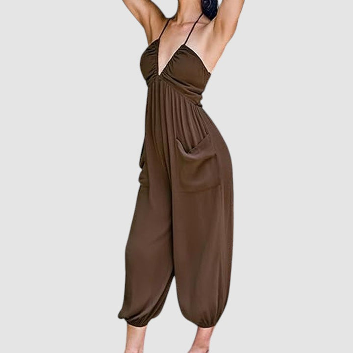 BARBARA | BACKLESS WIDE-LEG JUMPSUIT