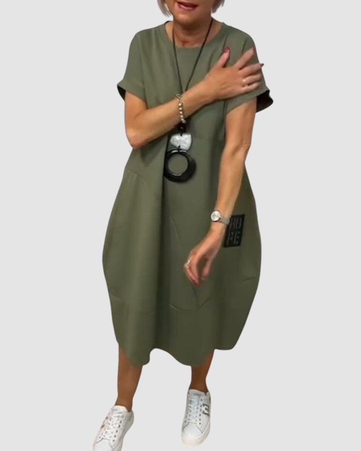 NOELLE | RELAXED POCKET MIDI DRESS