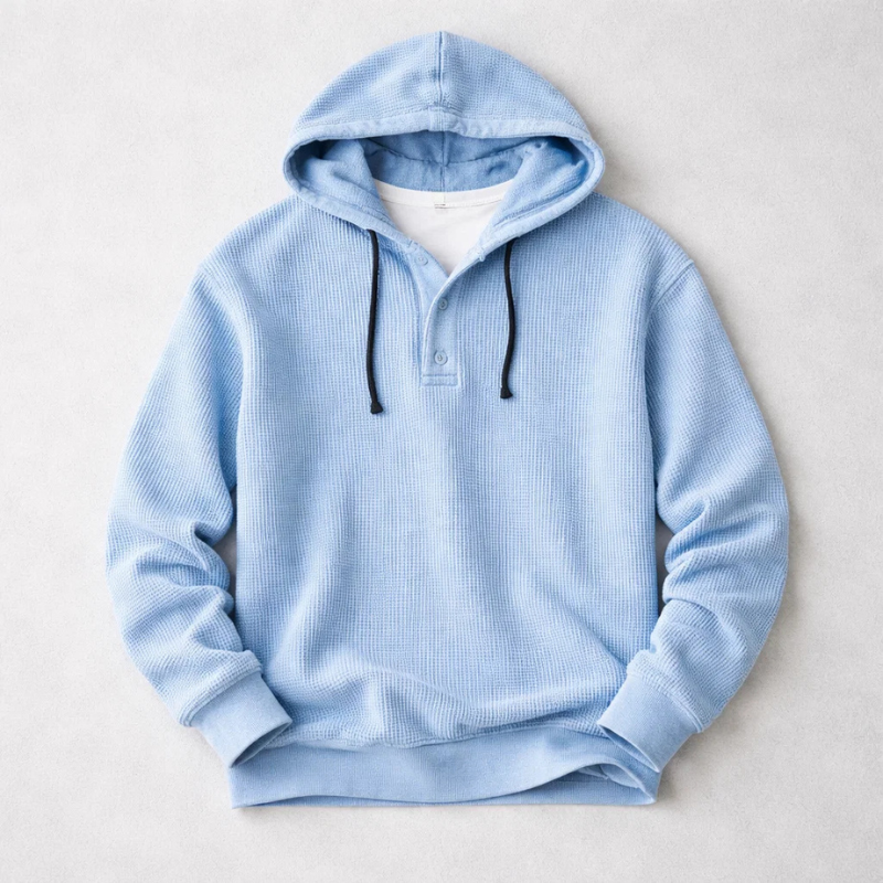 MATTHEW | WAFFLE KNIT HOODED PULLOVER